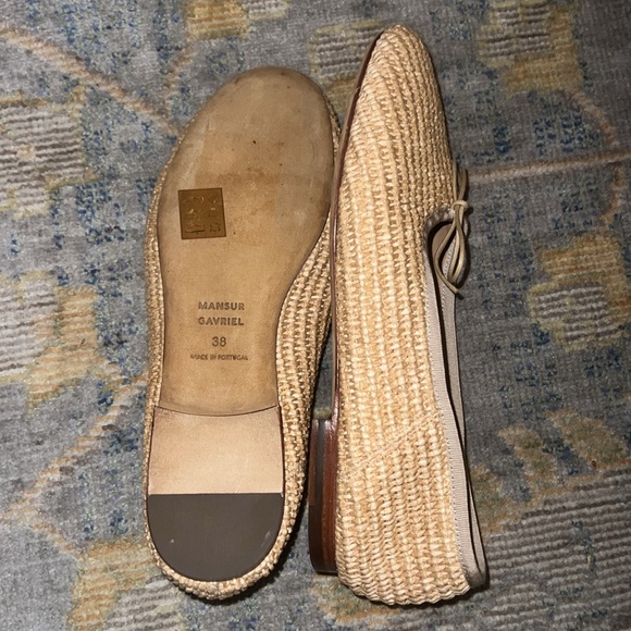 Mansur Gavriel Raffia Dream Ballerina Flats Size 38 - Picture 7 of 7